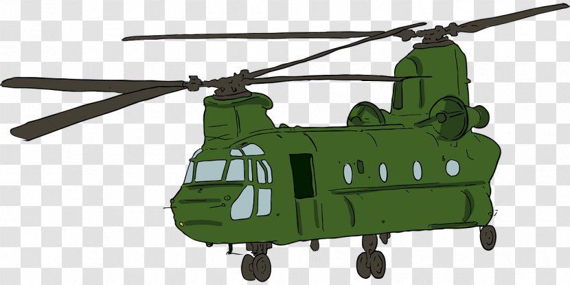 Military Helicopter Boeing CH-47 Chinook AH-64 Apache Clip Art - Green Transparent PNG