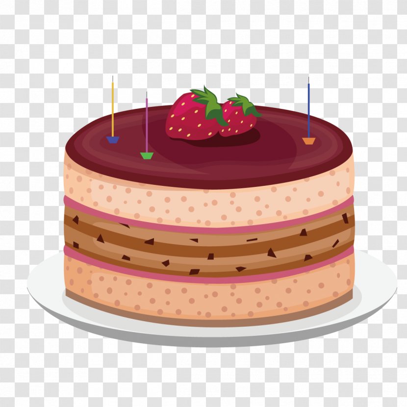 Birthday Cake Wish Happy To You Uncle - Strawberry - Vector Transparent PNG