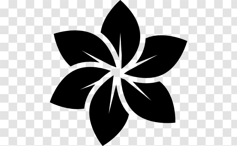 Flower Logo Black And White Clip Art - Monochrome - Plumeria Vector Transparent PNG