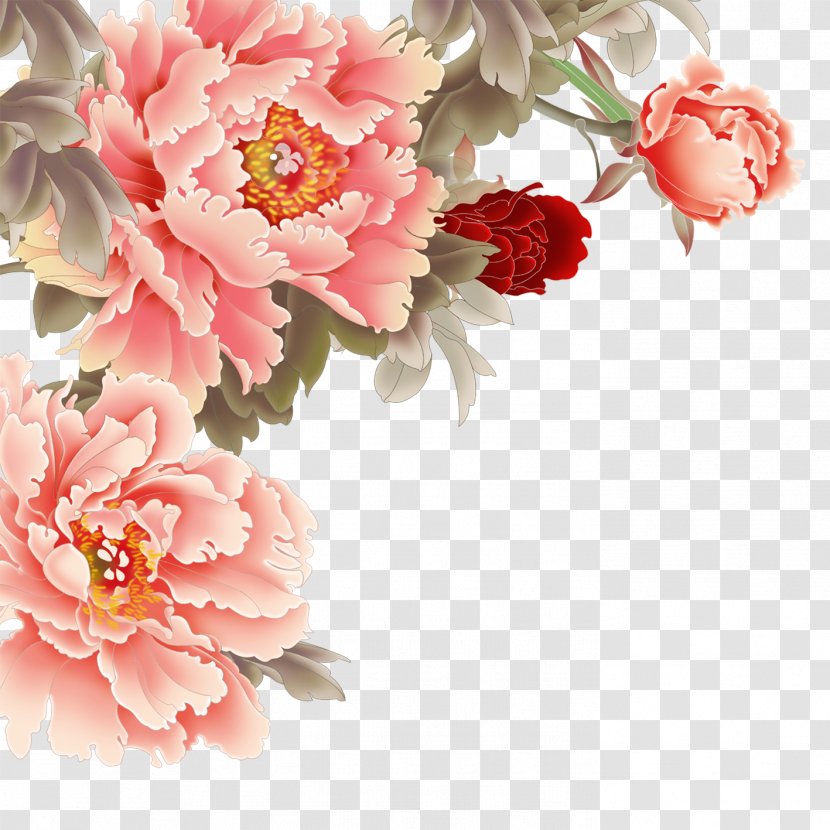 Moutan Peony Pink Flowers - Petal Transparent PNG