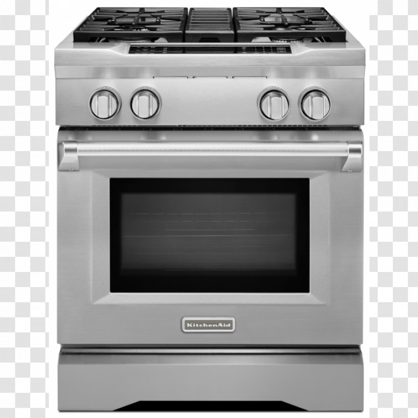 Gas Stove Cooking Ranges KitchenAid KDRS407V Home Appliance - Brenner - Oven Transparent PNG