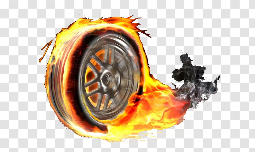 Car Four-wheel Drive Tire Rim - Cartoon - Wind & Fire Transparent PNG