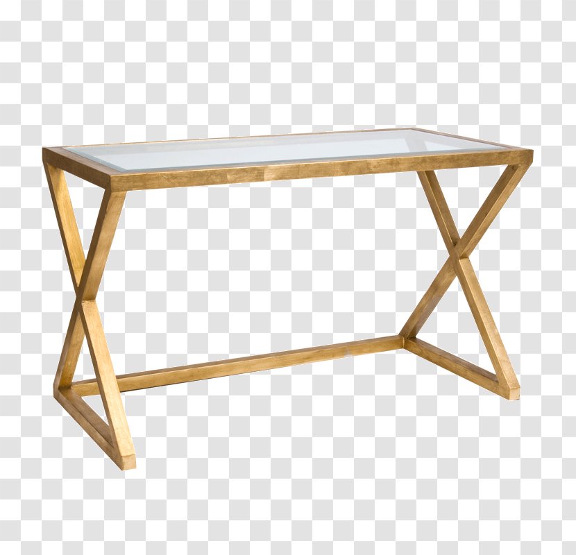 Table Writing Desk Gold Metal - Glass - M Lamp Restoration Transparent PNG
