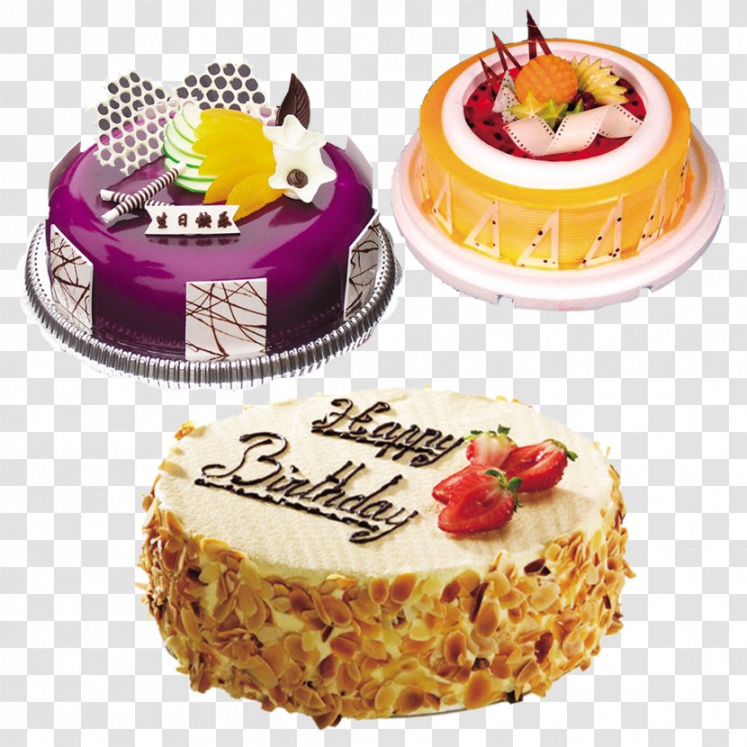 Bakery Birthday Cake Cupcake Fudge - Three Transparent PNG