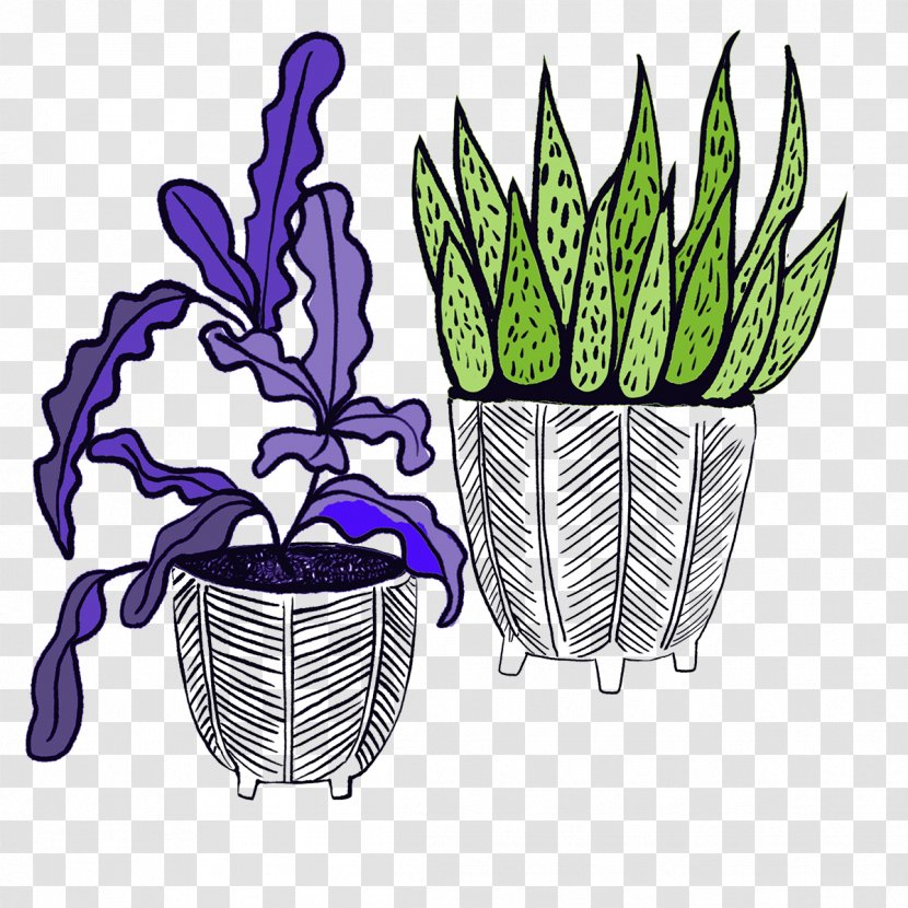 Purple Watercolor Flower - Organism Leaf Transparent PNG