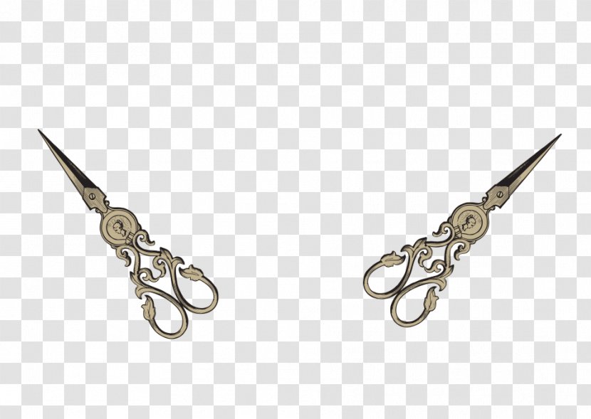 Body Jewellery - Vintage Shears Transparent PNG