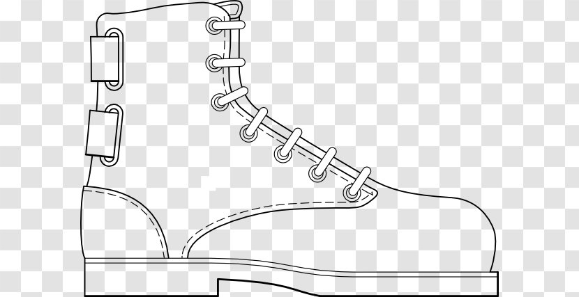Drawing Boot Shoe Footwear - White - Work Shoes Cliparts Transparent PNG