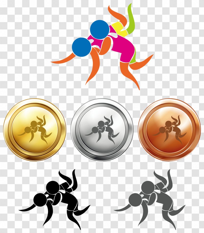 Stock Photography Sport Royalty-free Illustration - Logo - Wrestling And Sports Yellow Gold Medals Transparent PNG