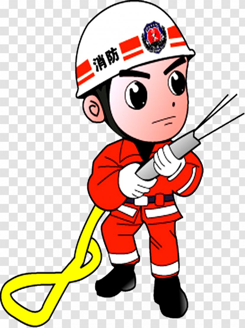 Firefighter Firefighting Fire Extinguisher Station - Cartoon Transparent PNG