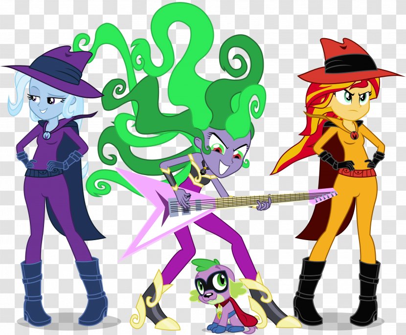 Sunset Shimmer Trixie Pony Equestria Rarity - Purple - Mane 6 Girls Rainbow Rocks Base Transparent PNG