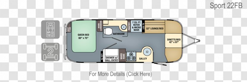 Airstream Caravan Campervans Floor Plan House - Bed Transparent PNG