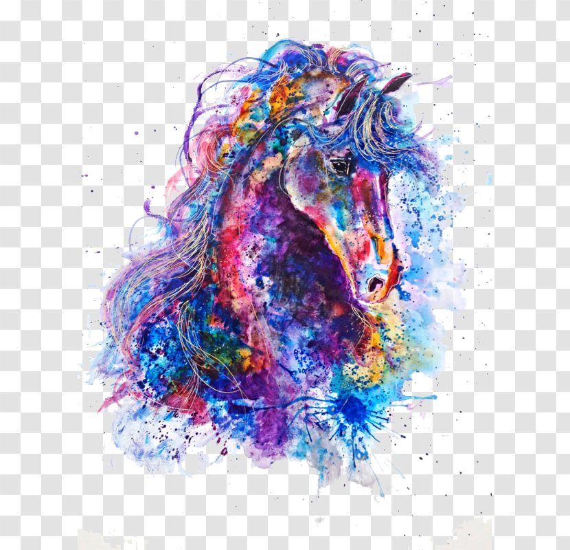 Work Of Art Drawing Watercolor Painting Illustrator - Horse Transparent PNG