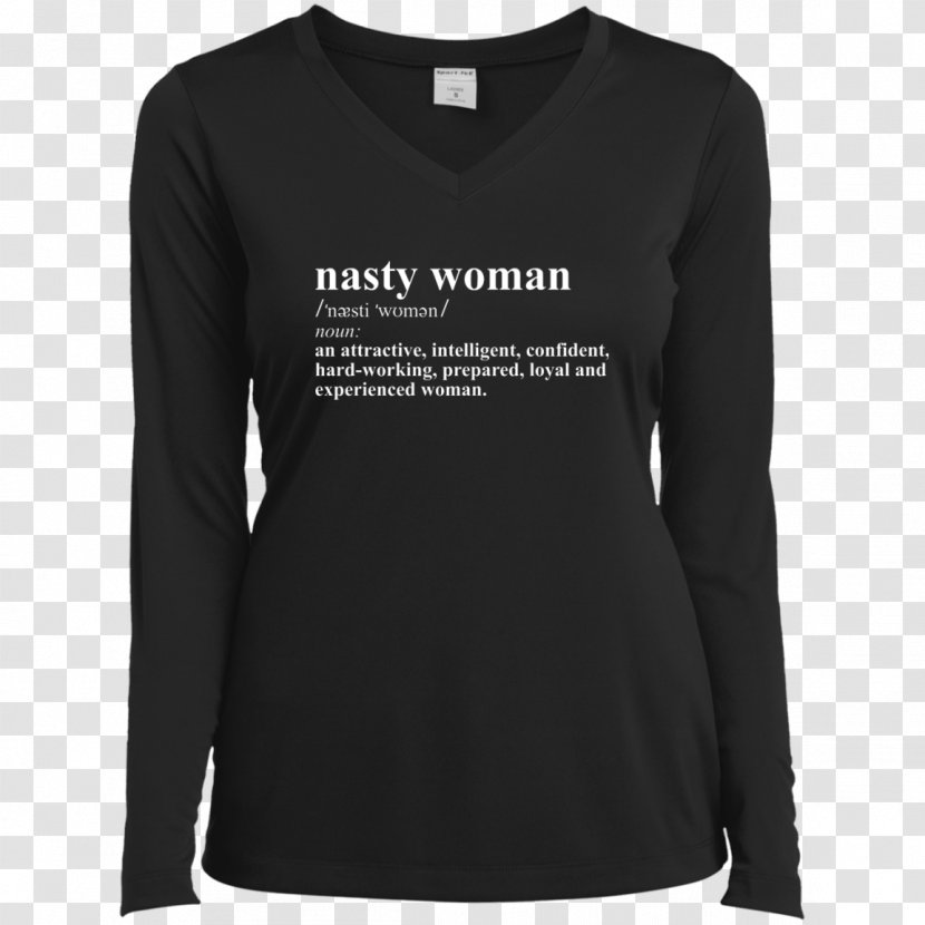 Long-sleeved T-shirt Hoodie - Outerwear - Nasty Woman Transparent PNG
