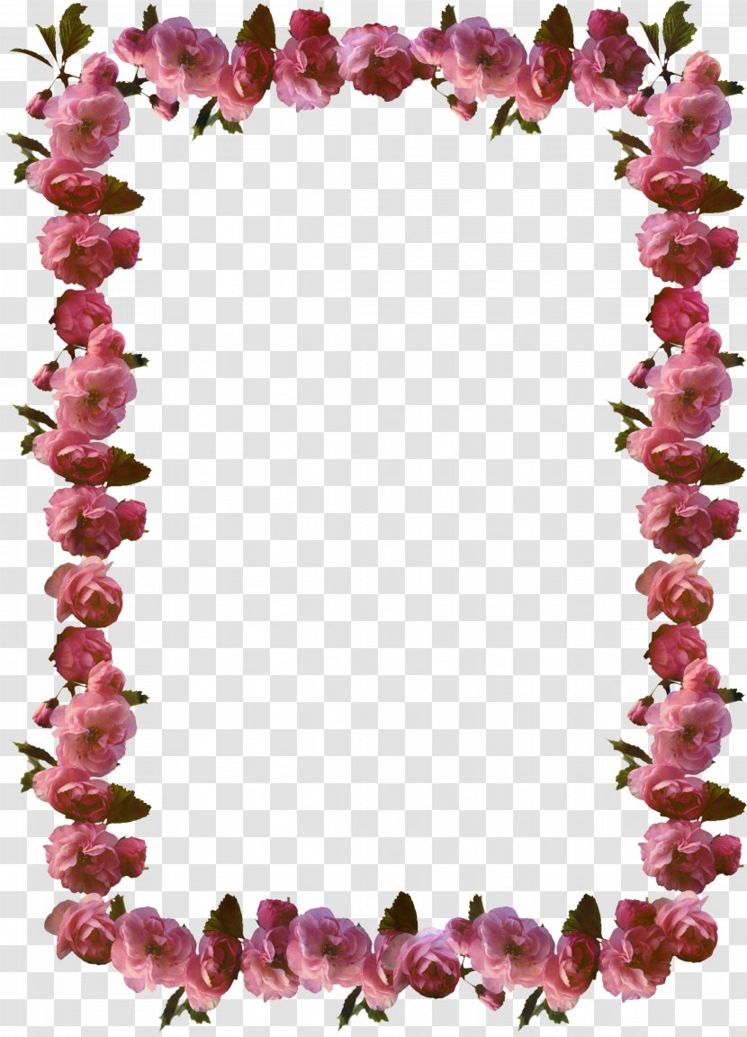 Blue Flower Borders And Frames - Magenta - Body Jewelry Transparent PNG