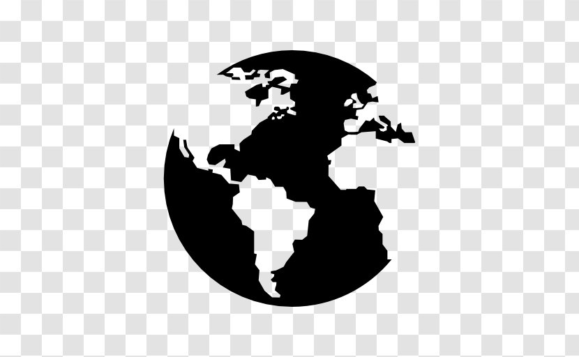 Globe World Map Earth - Black - Traveling Vector Transparent PNG