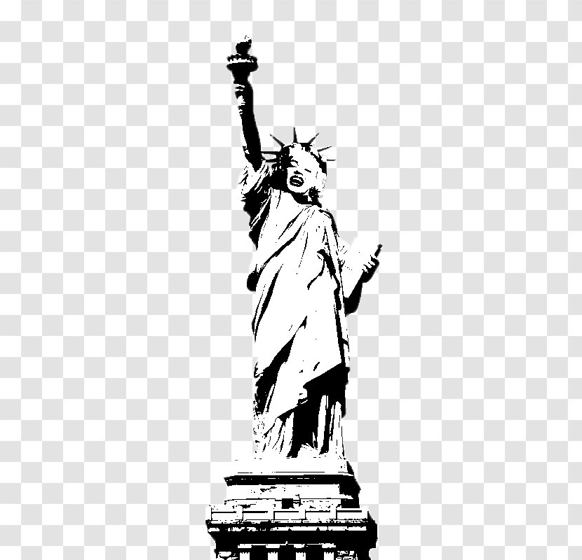 Statue Of Liberty Illustration - Silhouette - Cartoon Drawing Transparent PNG