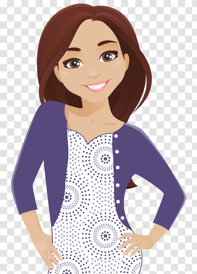 Clip Art Image Woman Brown Hair Illustration - Heart - Healthy Weight Loss Transparent PNG