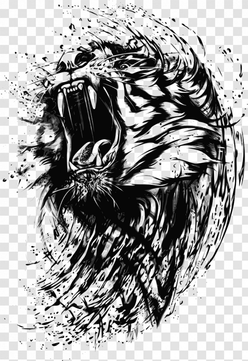 Tiger T-shirt Wildcat Roar - Frame Transparent PNG