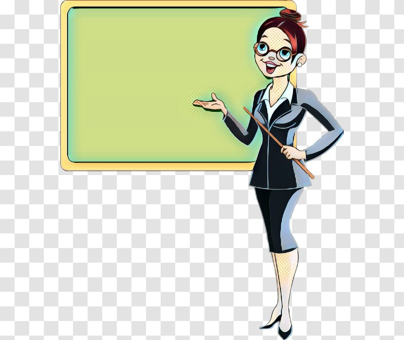 Teacher Cartoon - Secretary - Style Whiteboard Transparent PNG