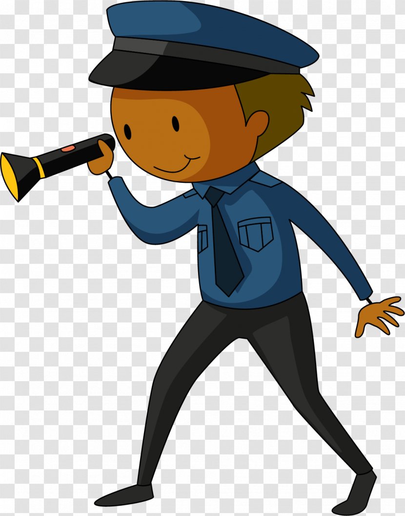 Security Guard Safety Illustration - Art - Take The Flashlight Transparent PNG