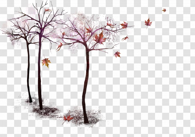 Autumn Tree Clip Art - Floral Design - Late Trees Pattern Transparent PNG