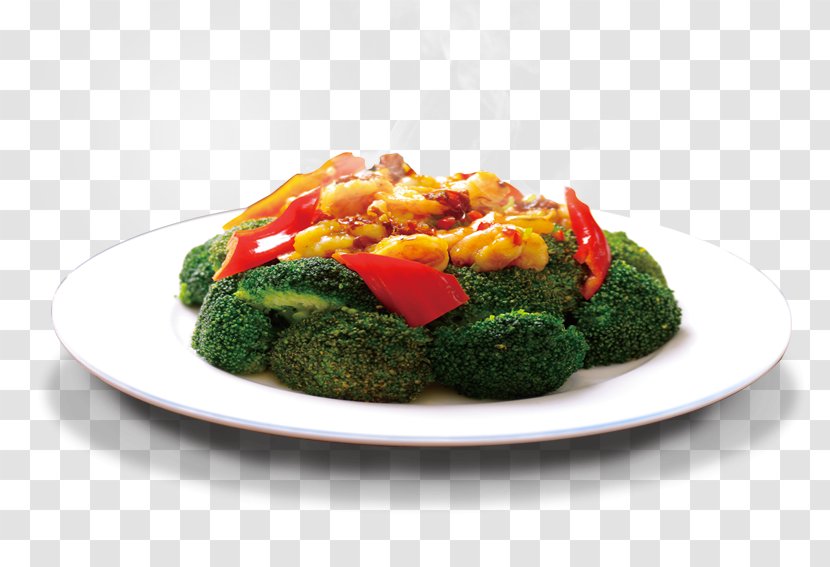 Yazhou District Broccoli Poon Choi Culture Square Vegetarian Cuisine - Sanya - Shrimp Transparent PNG