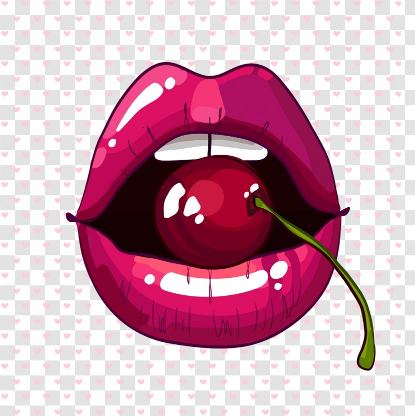 Lip Balm Mouth Smile - Tongue - Cherry In The Transparent PNG
