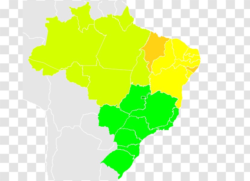 Federative Unit Of Brazil Blank Map - Cartoon Transparent PNG