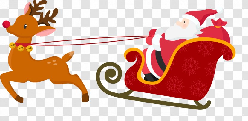 Santa Claus's Reindeer Christmas Card - Deer - Claus Transparent PNG