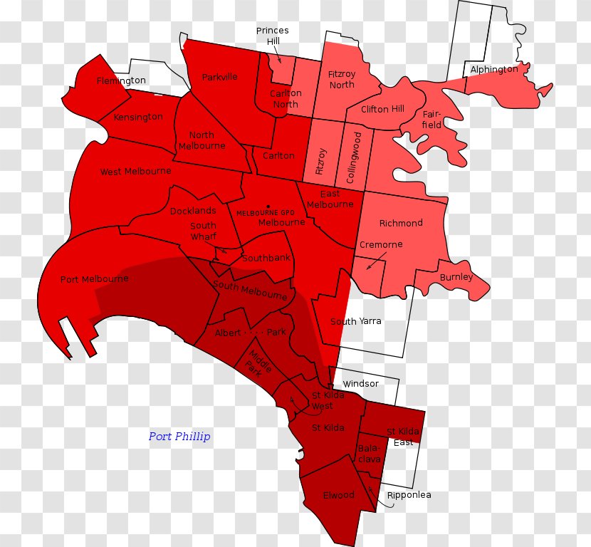City Of Melbourne North Maidstone Narre Warren Williamstown - Map Transparent PNG