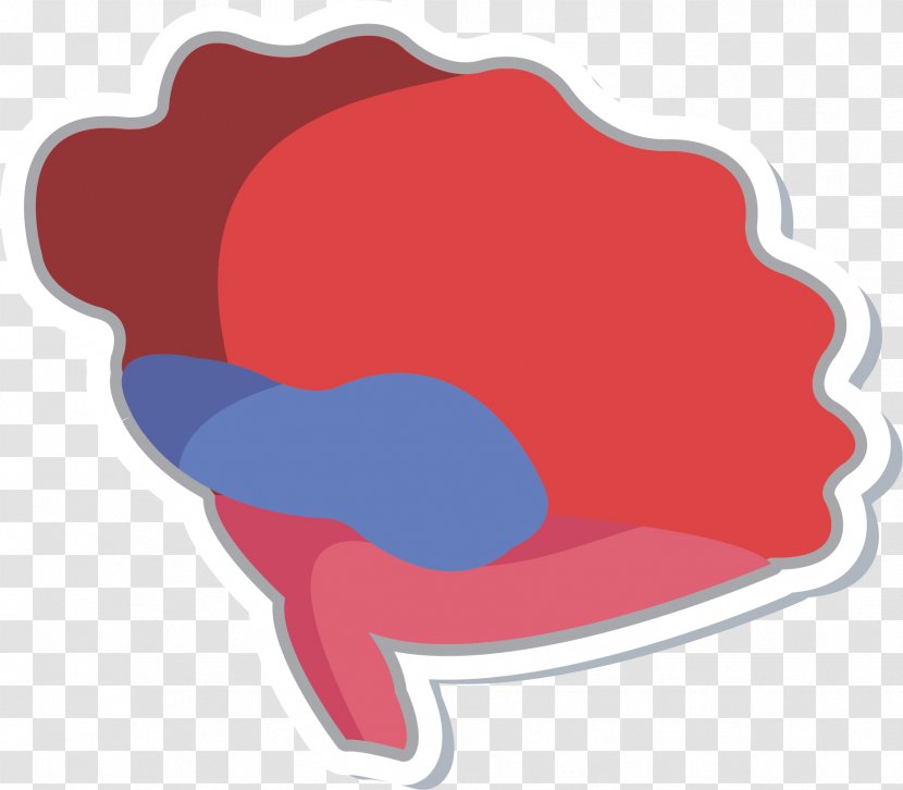 Cerebrum Clip Art - Silhouette - Red Brain Transparent PNG