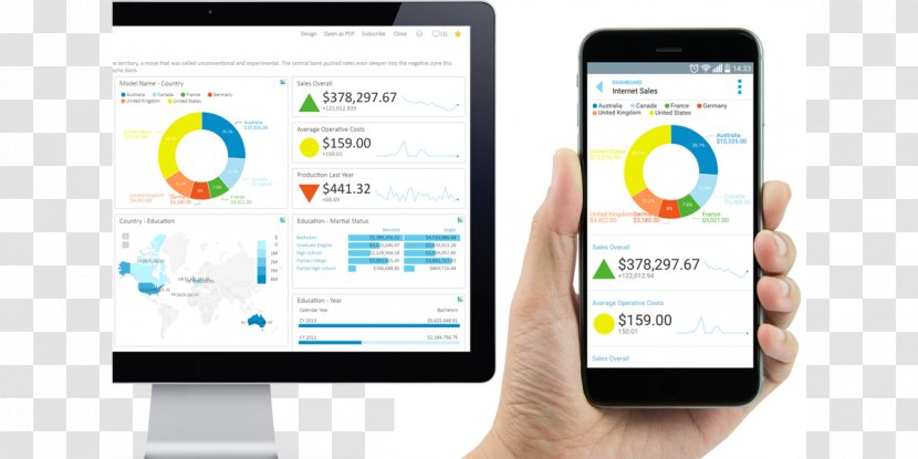 Mobile Business Intelligence Dashboard Online Analytical Processing Software - Communication Device Transparent PNG