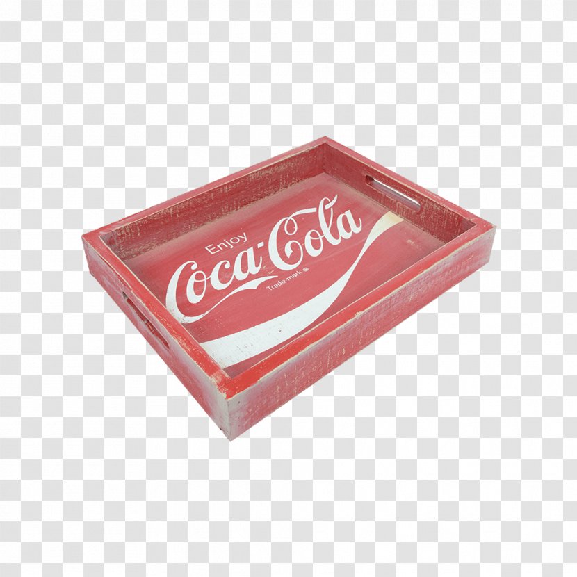 Coca-Cola Rectangle Tray Pin Badges - Vintage Wooden Tea Cart Transparent PNG