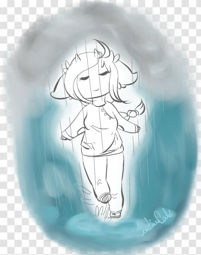 Drawing Cartoon Turquoise /m/02csf - Character - Rainy Day Transparent PNG