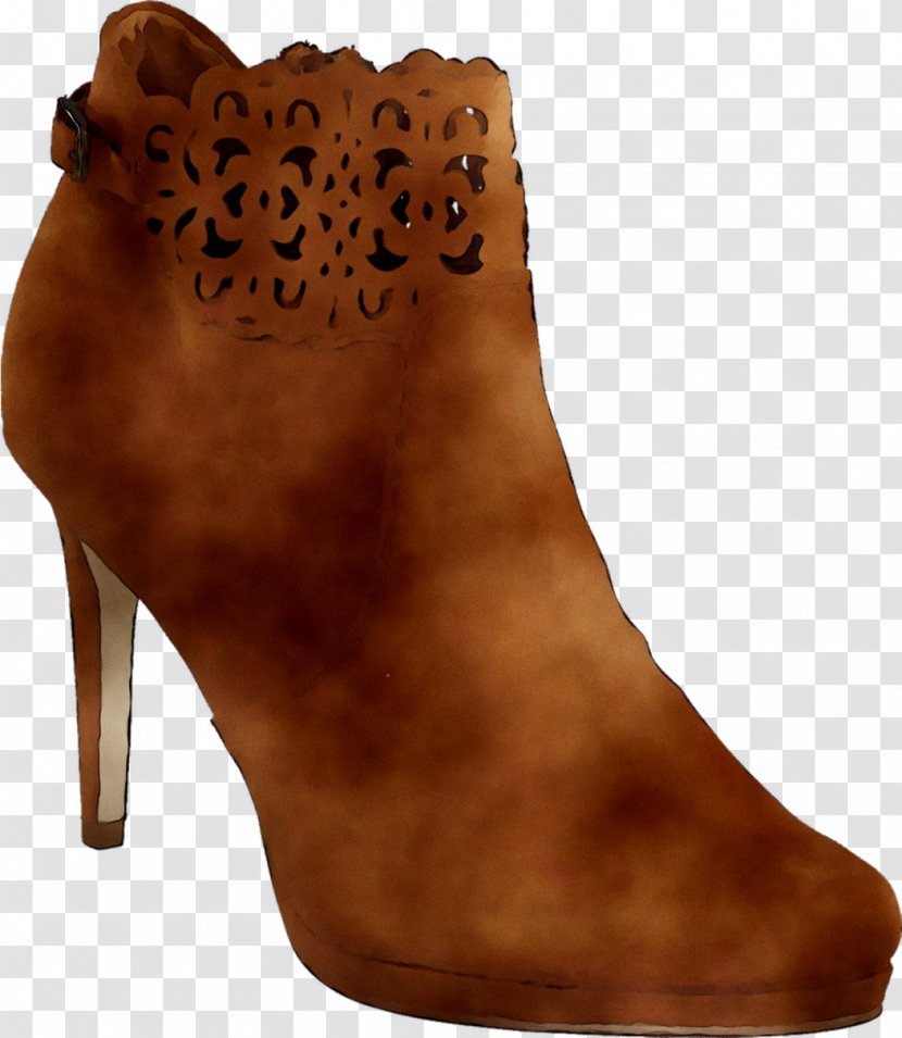 High-heeled Shoe Boot Suede - Tan - Leather Transparent PNG