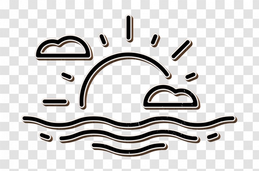 Sunset Icon Beach Summer - Text - Logo Transparent PNG
