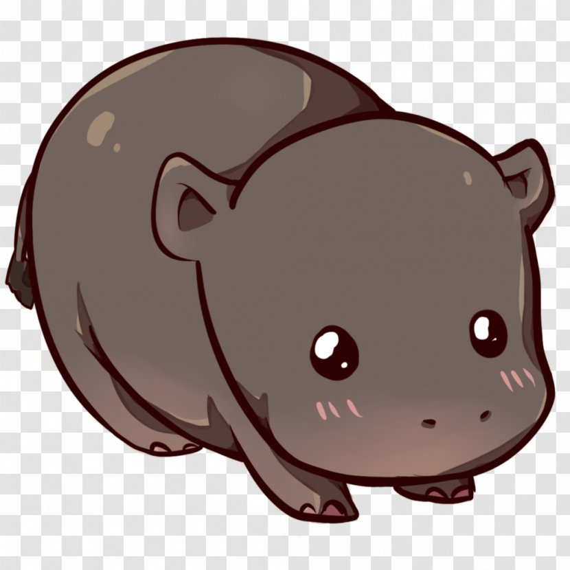 Hippopotamus Puppy Drawing Kavaii Cuteness - Watercolor - Hippo Transparent PNG