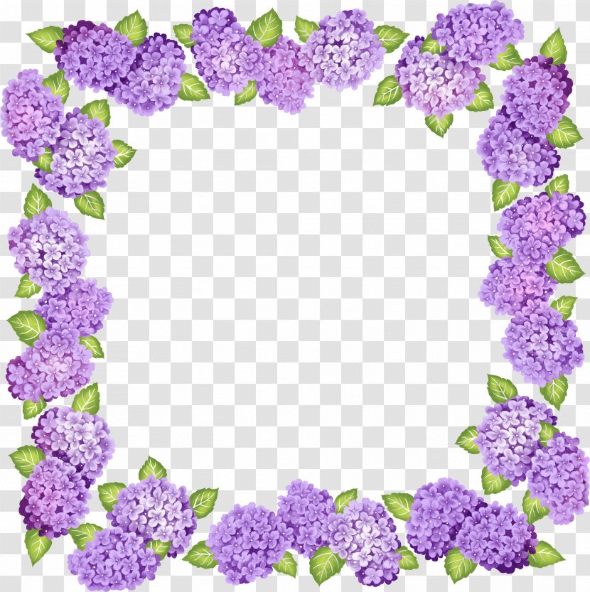 Borders And Frames Picture Clip Art - Flowering Plant - Purple Flowers Transparent PNG