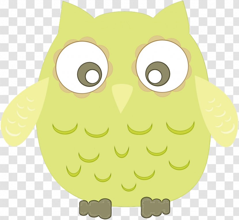 Owl Green Cartoon Yellow Bird Of Prey Transparent PNG