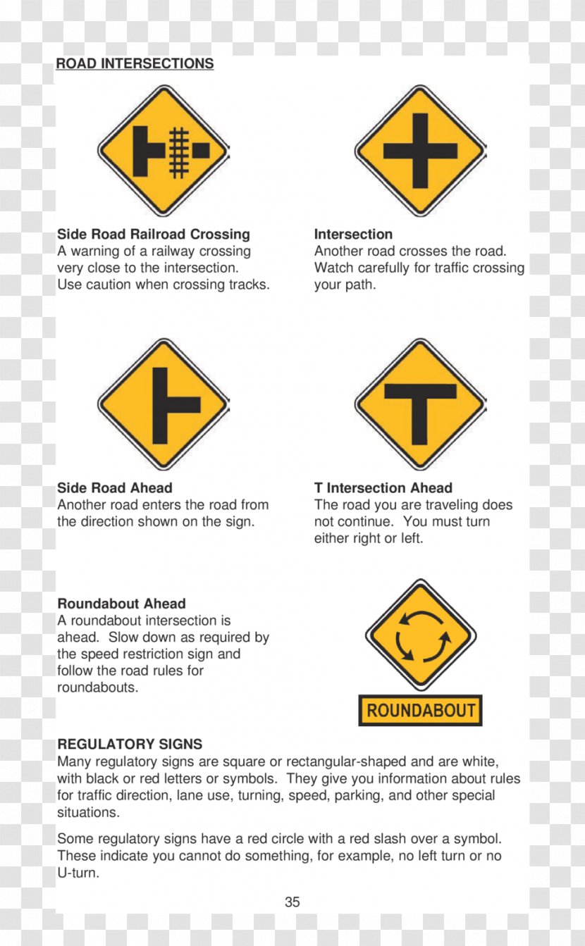Traffic Sign Side Road Intersection - Symbol Transparent PNG