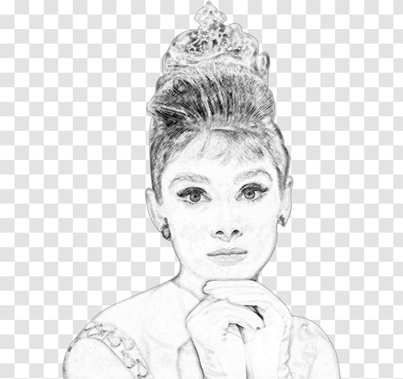 Audrey Hepburn Portrait Sketch - Human - Realistic Transparent PNG