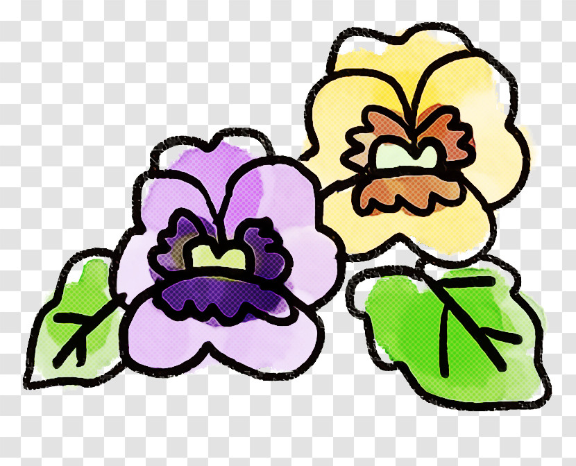 Purple Yellow Pink Cartoon Plant Transparent PNG