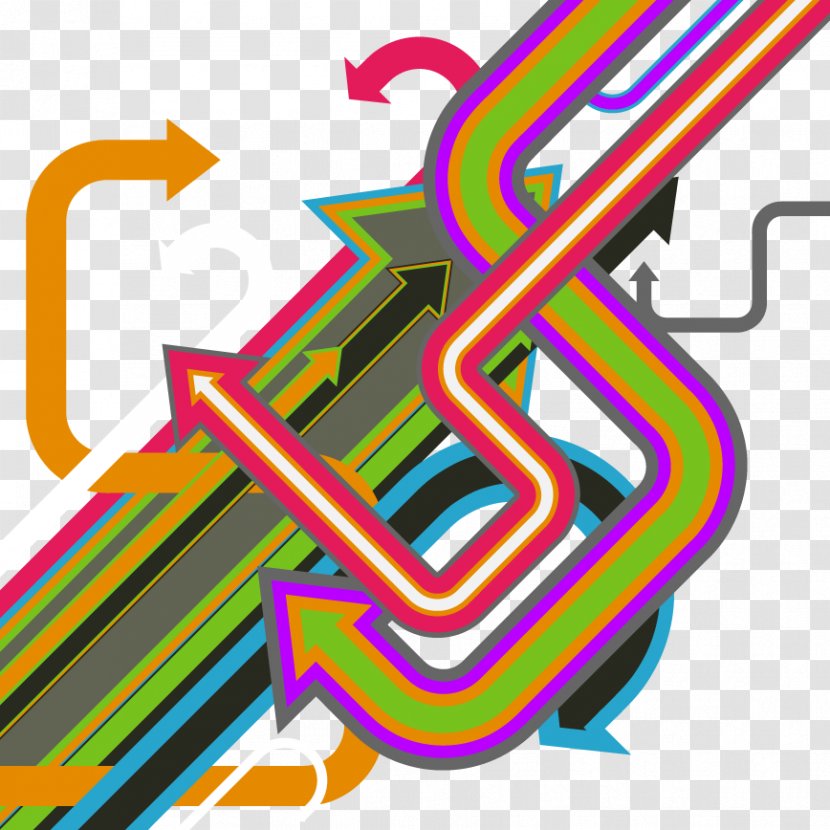 Arrow - Diagram - Modern Vector Elements Hand-painted Cartoon Road Transparent PNG