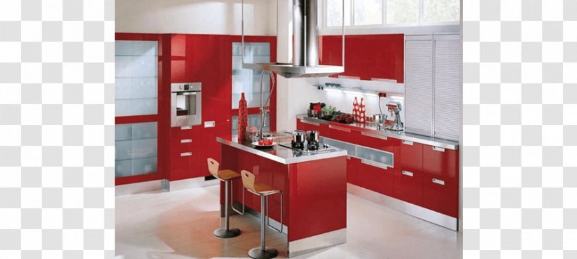 Kitchen Cabinet Cabinetry Red Color - Door - Modular Transparent PNG