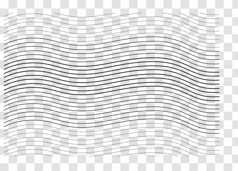 White Textile Pattern - Black - Vector Cartoon Curve Line Wavy Transparent PNG