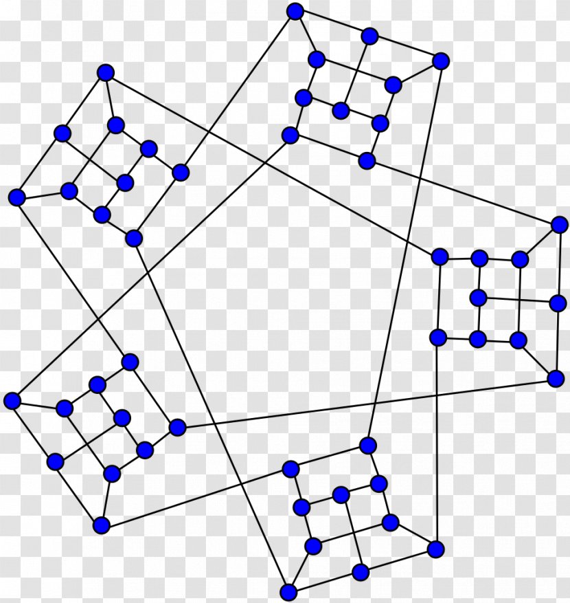 Watkins Snark Graph Theory Cubic - Edge Coloring Transparent PNG