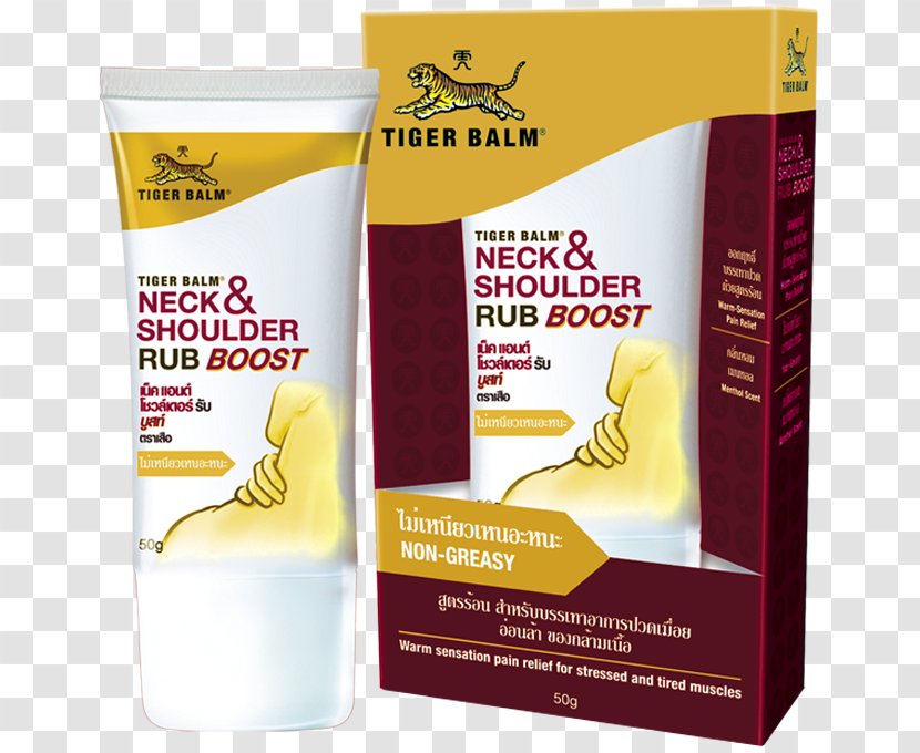 Tiger Balm Liniment Neck Shoulder - Cream Transparent PNG