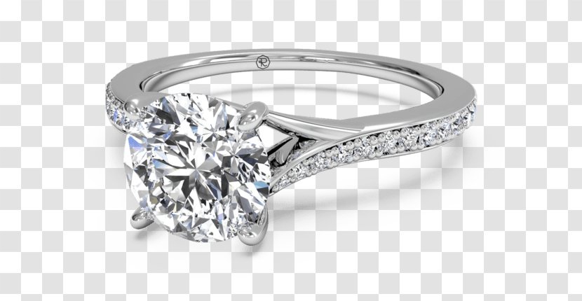 Diamond Engagement Ring Wedding Gold - Silver - A Perspective View Transparent PNG