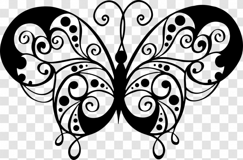 Butterfly Silhouette Clip Art - Insect - Animal Mandala Transparent PNG