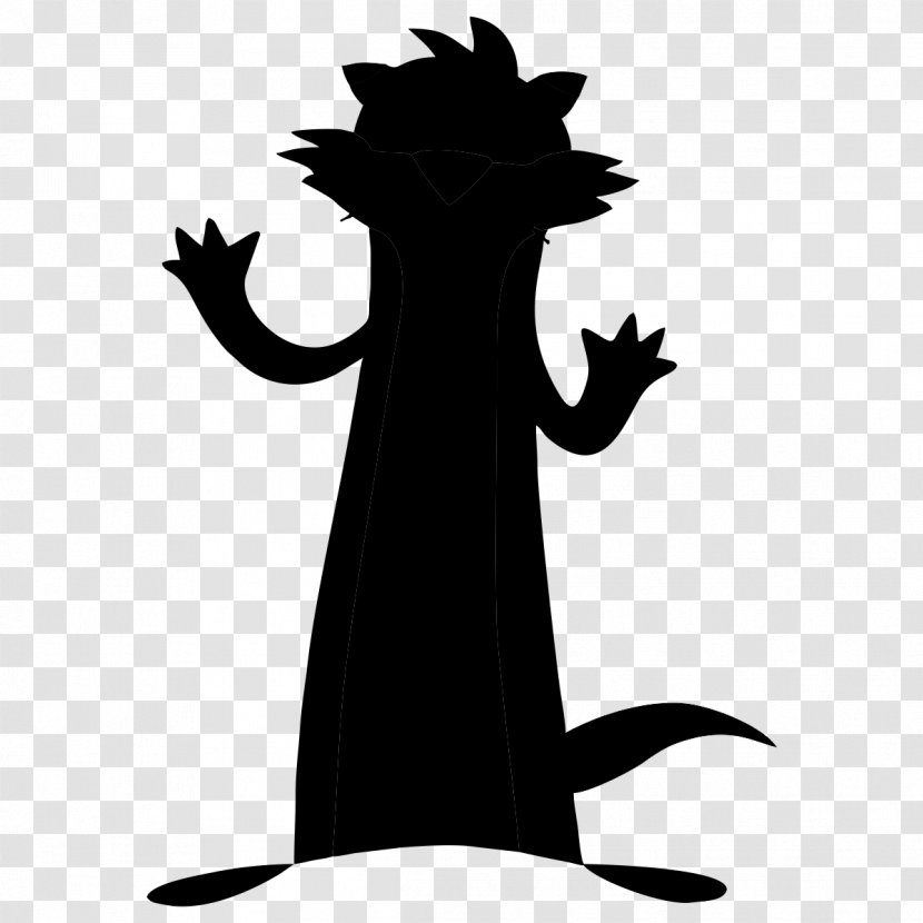 Cat Clip Art Character Silhouette Fiction - Blackandwhite Transparent PNG